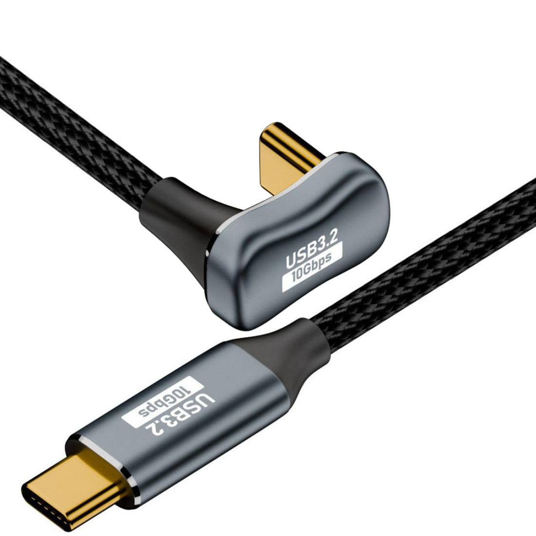USB C to USB C Cable USB 3.2 10Gbps 100W U Shape Back Angled Male to Male for Monitor Charging Data