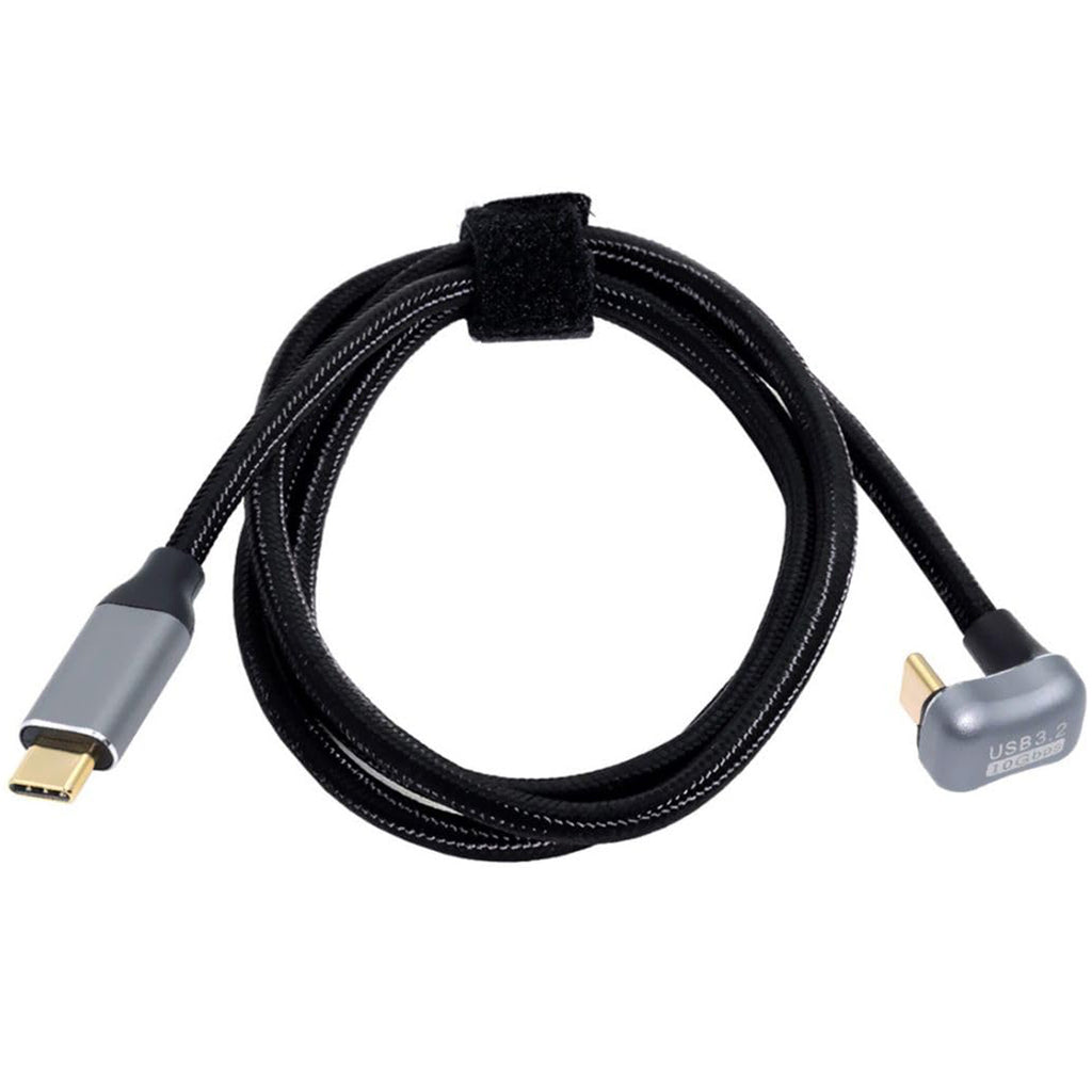 USB C to USB C Cable USB 3.2 10Gbps 100W U Shape Back Angled Male to Male for Monitor Charging Data
