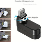 3-Port USB 2.0 Hub 90°/180° Rotatable Connector – Compact Portable USB Splitter 480Mbps for PC Laptop Notebook Mac