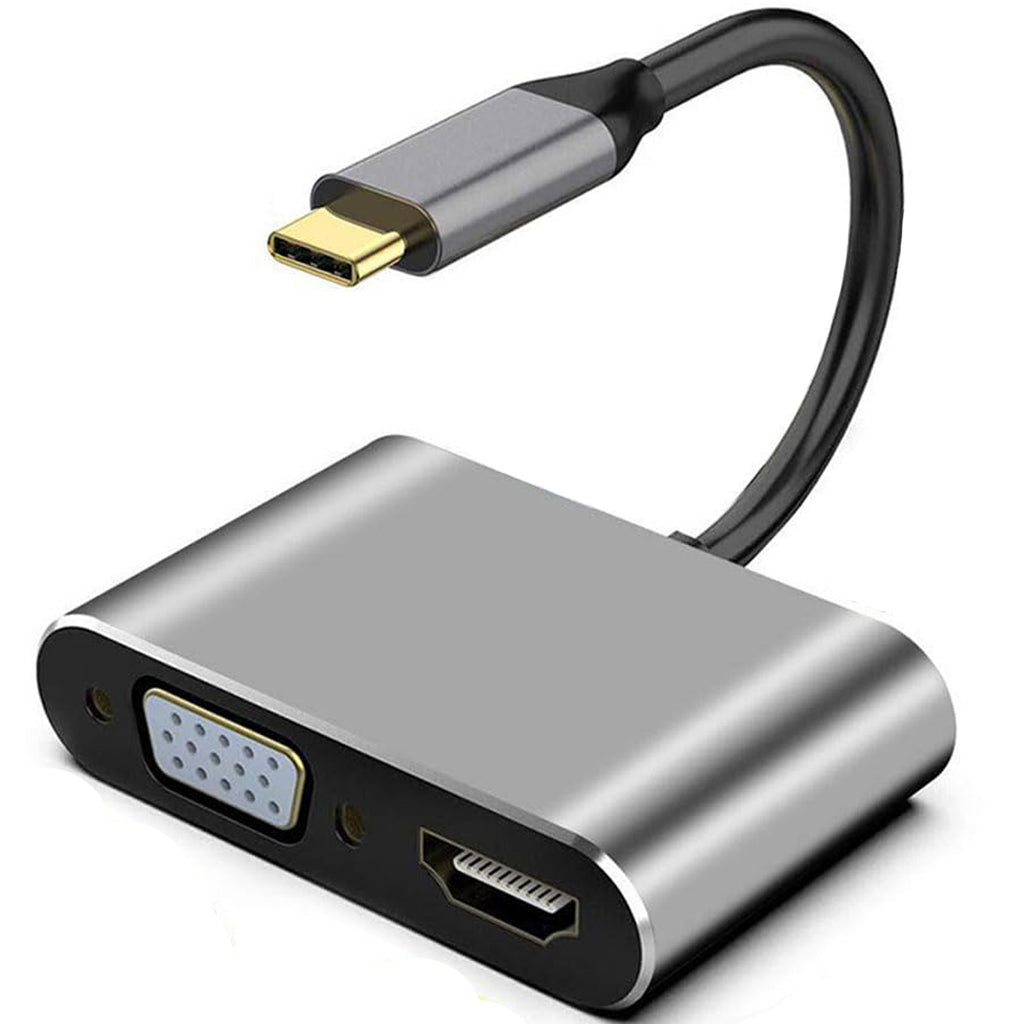4 in 1 USB C to HDMI VGA Adapter 4K 30Hz 1080P Dual Display Hub with 100W PD Charging USB 3.0 for MacBook Pro Air iPad Surface Dell XPS Switch Steam Deck