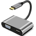 4 in 1 USB C to HDMI VGA Adapter 4K 30Hz 1080P Dual Display Hub with 100W PD Charging USB 3.0 for MacBook Pro Air iPad Surface Dell XPS Switch Steam Deck