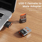 USB A to USB C Adapter 200W Fast Charging 480Mbps Data Transfer Aluminum USB C Female to Male Converter for iPhone 16 15 Samsung Galaxy Google Pixel