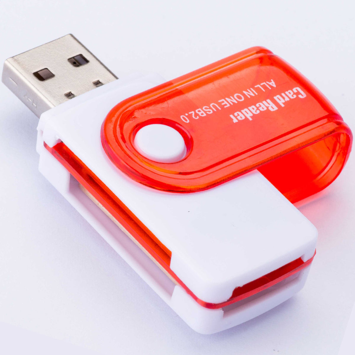 USB SD Card Reader 4 in 1 All in One Memory Card Adapter TF SD M2 MS with 360 Rotatable Swivel Cap for PC Laptop Desktop Camera Dash Cam