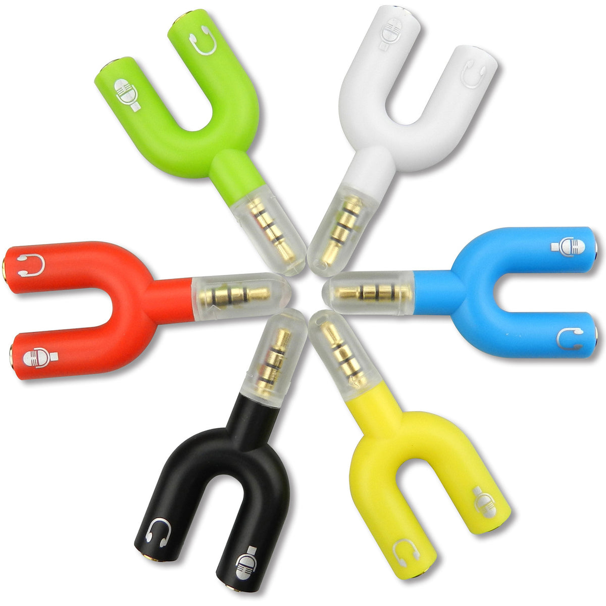 3.5mm Headphone Mic Splitter 4 Pole TRRS Male to Dual TRS Female Headset Microphone Audio Y Adapter for PC Laptop Phone