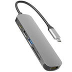 6-in-1 USB C Hub Multiport Adapter with 4K HDMI 100W PD USB 3.0 SD TF Card Reader Dongle for MacBook Pro Air iPad Pro Dell XPS HP Surface ThinkPad PC