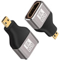 8K Micro HDMI to HDMI Adapter 4K 120Hz HDMI 2.1 Type D Male to Female Bidirectional Converter for GoPro Hero Sony A6000 Raspberry Pi 4 Camera Monitor