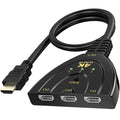 3 Port HDMI Switch 3 in 1 Out Manual 4K 30Hz HDMI Selector with Pigtail Cable for PS5 PS4 PS3 Switch 2 Fire TV Stick