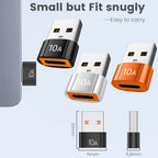 USB A to USB C Adapter 200W Fast Charging 480Mbps Data Transfer Aluminum USB C Female to Male Converter for iPhone 16 15 Samsung Galaxy Google Pixel