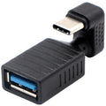 USB C Male to USB A 3.0 Female 180 Degree U Shape Adapter Fast Charging for Samsung Galaxy S9 MacBook Huawei Google Pixel Phone Tablet
