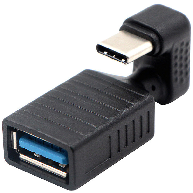 USB C Male to USB A 3.0 Female 180 Degree U Shape Adapter Fast Charging for Samsung Galaxy S9 MacBook Huawei Google Pixel Phone Tablet