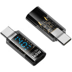USB C Adapter LED Display 140W PD QC4 Fast Charging USB4 40Gbps 8K Video Transparent USB C Male to Female Power Meter for MacBook iPhone iPad