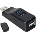 USB 3.0 Hub 4 Port Data Splitter Mini Direct Plug USB A Expander 5Gbps Adapter for Laptop Desktop PC Surface Pro XPS Flash Drive Keyboard and Mouse