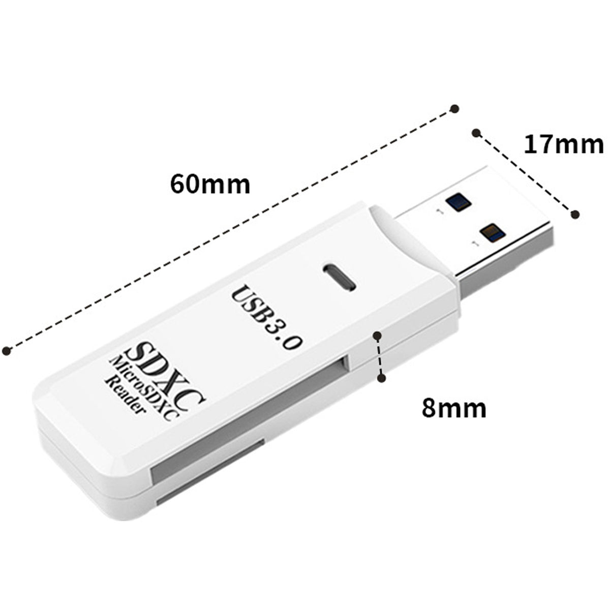 USB 3.0 SD Card Reader 5Gbps SuperSpeed 2 in 1 Dual Slot Flash Memory Adapter Micro SD TF SDXC SDHC UHS I for PC Laptop Camera Dash Cam
