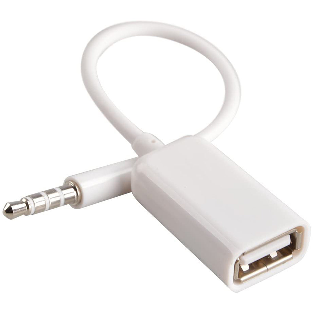 3.5mm Male AUX Audio Plug to USB 2.0 Female Adapter Cable 15cm for Car Radio Stereo with MP3 Decoding Function Play U Disk Flash Drive