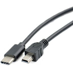 USB C to Mini USB OTG Cable Type C Male to 5 Pin Mini B Cord for Canon Nikon Camera Photo Video Transfer to Phone Tablet Mac PC