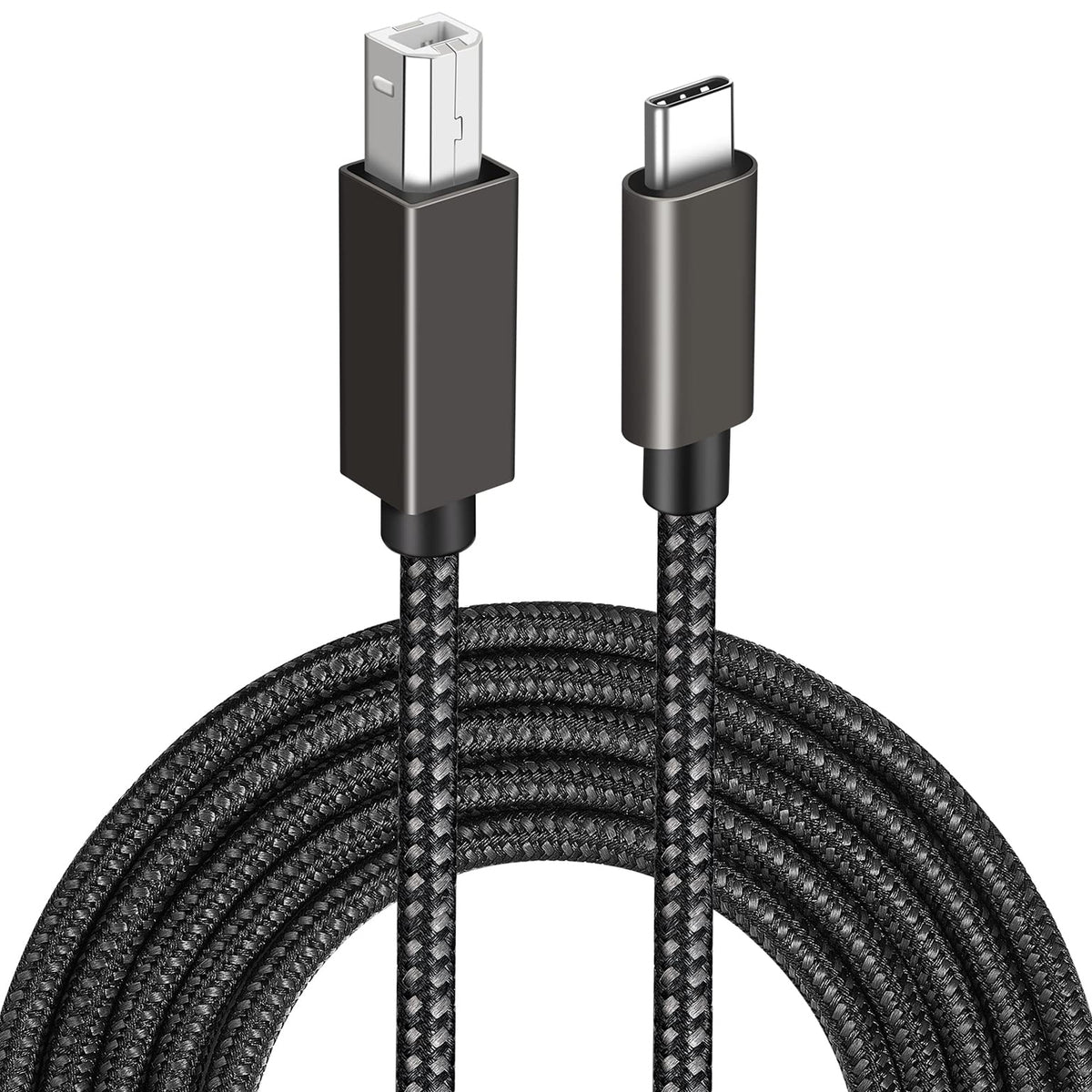 USB C to USB B Printer Cable Nylon Braided USB-C to USB-B 2.0 MIDI Scanner Cord for MacBook Pro PC Laptop HP Canon Epson Brother Yamaha Casio
