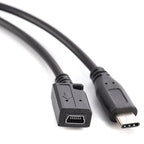 USB C to Mini USB Cable 25cm Type C Male to 5 Pin Mini B Female Adapter Cord for MacBook Pro Laptop PC Camera GPS MP3 Dash Cam