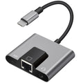 USB C to RJ45 Ethernet Adapter 10/100Mbps with 3.5mm Audio Jack and USB C Charging for iPhone 15 16 iPad Pro Galaxy