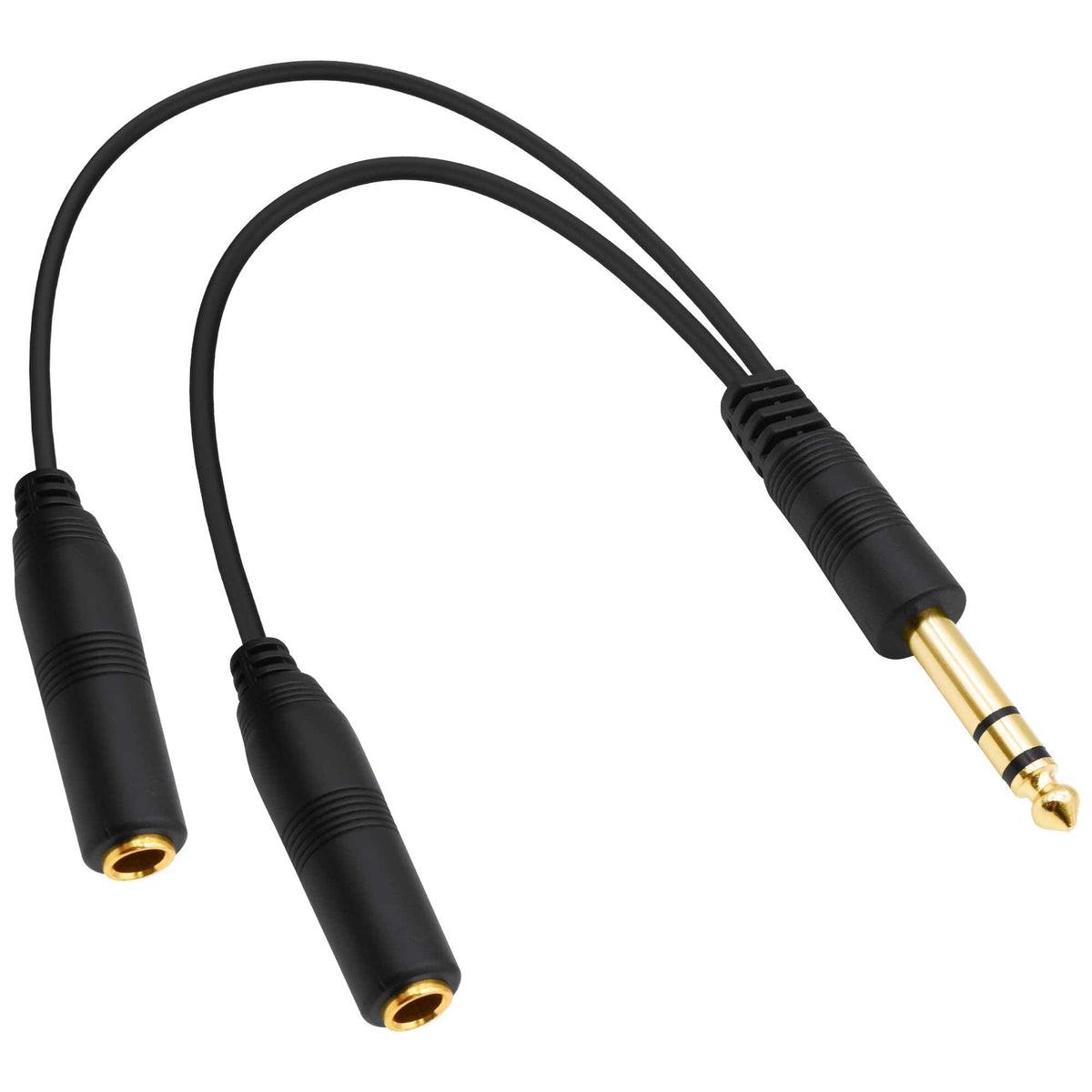 6.35mm 1/4 Inch TRS Stereo Y Splitter Cable 30cm 1/4 Male to Dual Female Audio Jack Adapter Cord for Studio Headphones Amplifier Speaker Keyboard