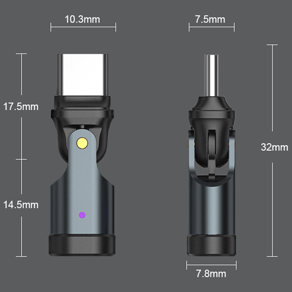 USB C to USB C Adapter 180 Degree Rotating 240W PD Fast Charging USB 2.0 480Mbps LED Indicator for MacBook iPad iPhone Samsung Galaxy Google Pixel