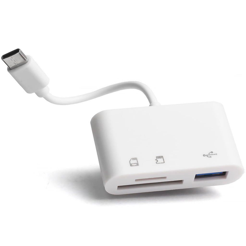 3 in 1 USB C SD Card Reader Micro SD TF Card and USB 2.0 OTG Adapter Cable for Android Phone Tablet iPad Pro MacBook Laptop PC Camera Flash Drive