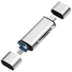 3 in 1 SD Micro SD Card Reader USB C Micro USB Type A Memory Card Adapter Dual Slot Flash Drive for PC Laptop MacBook Android Phone Tablet Camera