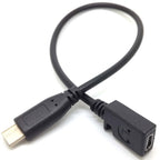 USB C to Mini USB Cable 25cm Type C Male to 5 Pin Mini B Female Adapter Cord for MacBook Pro Laptop PC Camera GPS MP3 Dash Cam