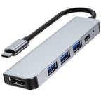5 in 1 USB C Hub Multiport Adapter 4K HDMI 100W PD Fast Charging USB 3.0 USB 2.0 Type C Dongle for MacBook Pro Air iPhone 15 iPad Pro Dell XPS ThinkPad