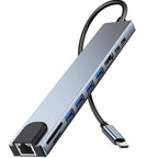 10 in 1 USB C Hub Multiport Adapter 4K HDMI 100Mbps RJ45 Ethernet 100W PD SD TF Card Reader USB 3.0 Type C Dock for MacBook Pro Air iPad Dell XPS