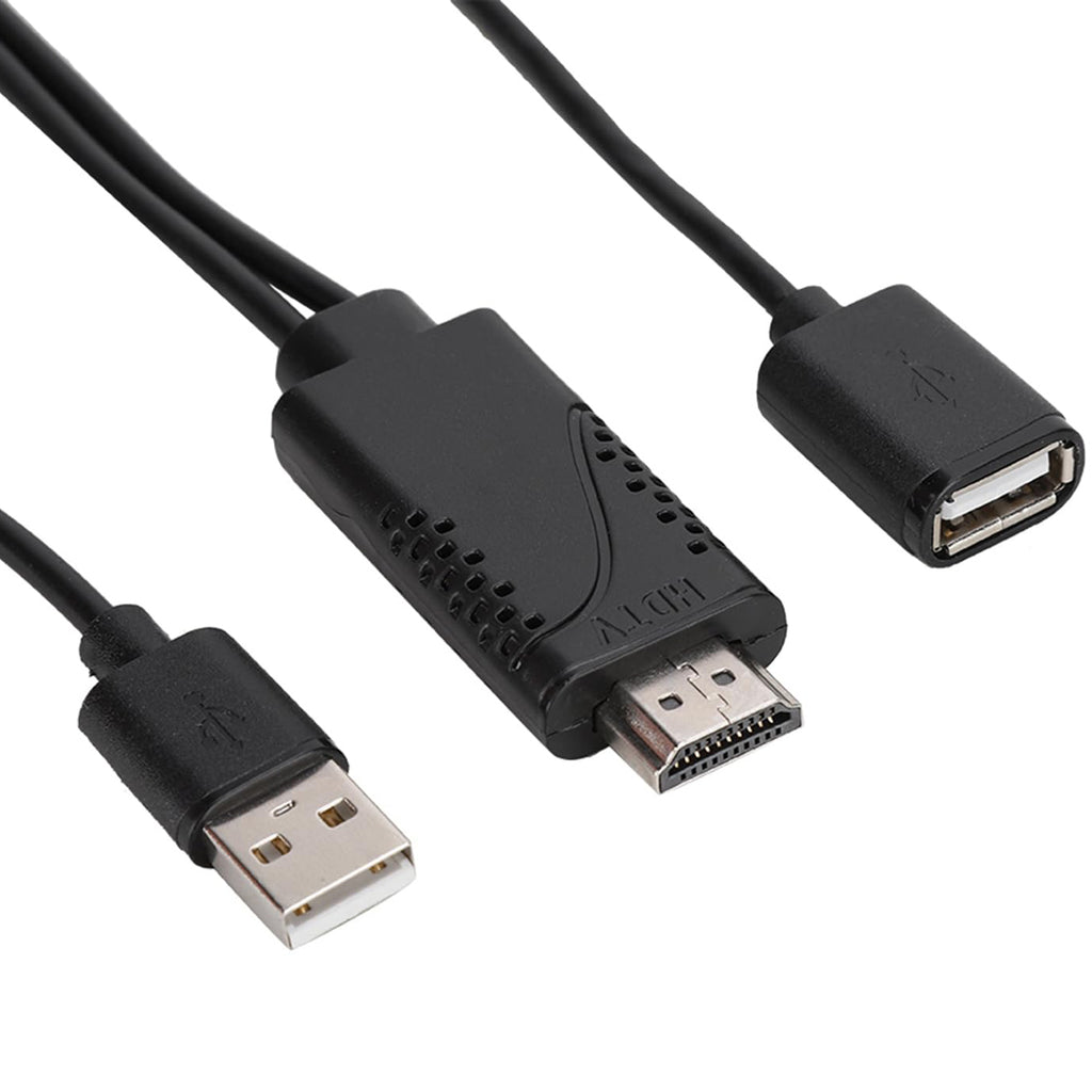 USB 2.0 Female Input to HDMI Male Output Phone Screen Mirroring Cable USB Power 5V 1A 1080p 1m for iPhone Android TV Monitor