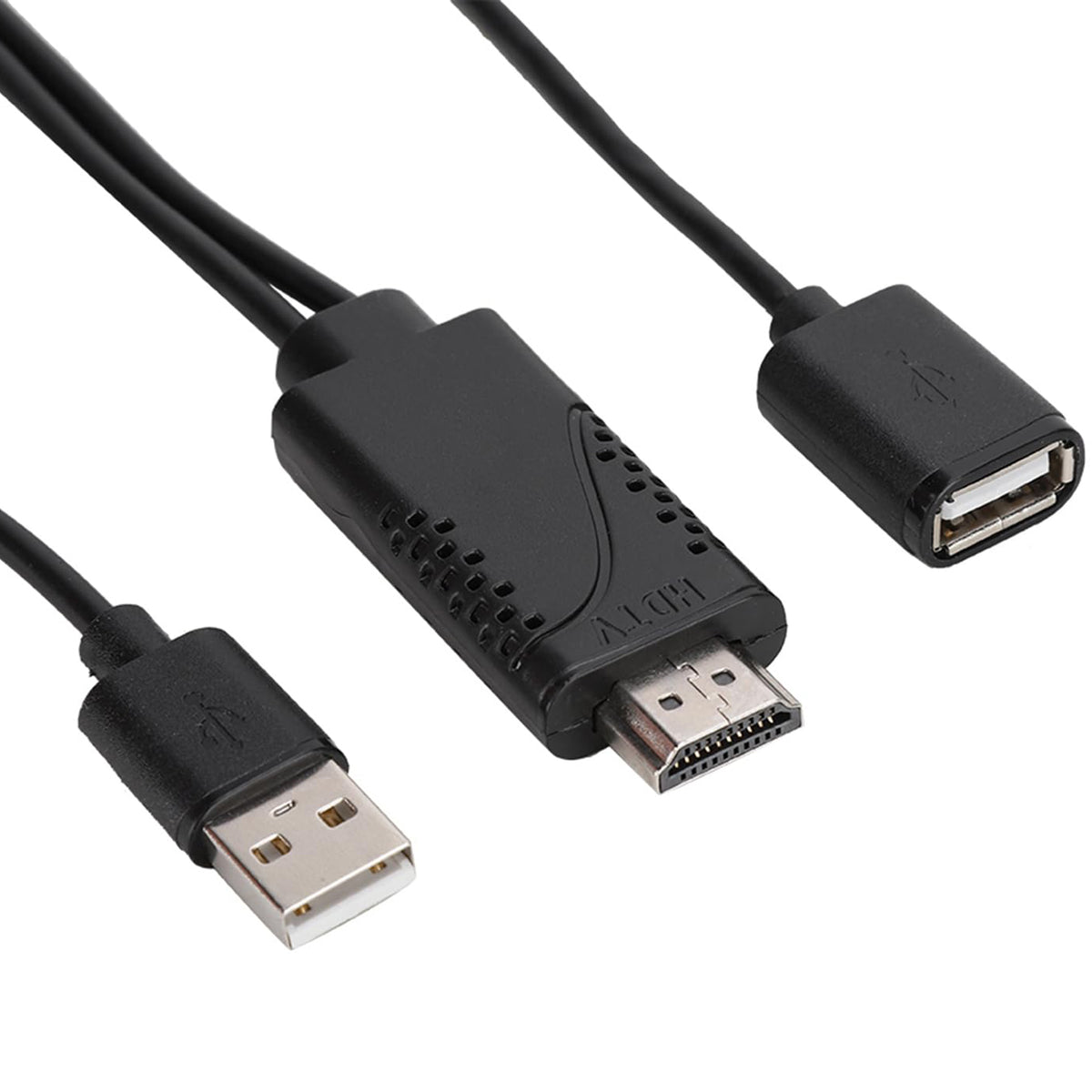 USB 2.0 Female Input to HDMI Male Output Phone Screen Mirroring Cable USB Power 5V 1A 1080p 1m for iPhone Android TV Monitor