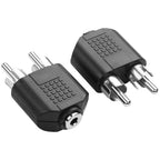 3.5mm Female to 2 RCA Male Audio Adapter 1/8 Inch TRS Stereo to Dual RCA Phono Plug Splitter Converter Connector for Amplifier Speaker Receiver TV PC