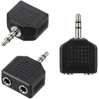3.5mm Stereo Headphone Splitter 1 Male to 2 Female Audio Jack Y Adapter Dual Headphone Sharing for Phone Tablet Laptop MP3 CD Player