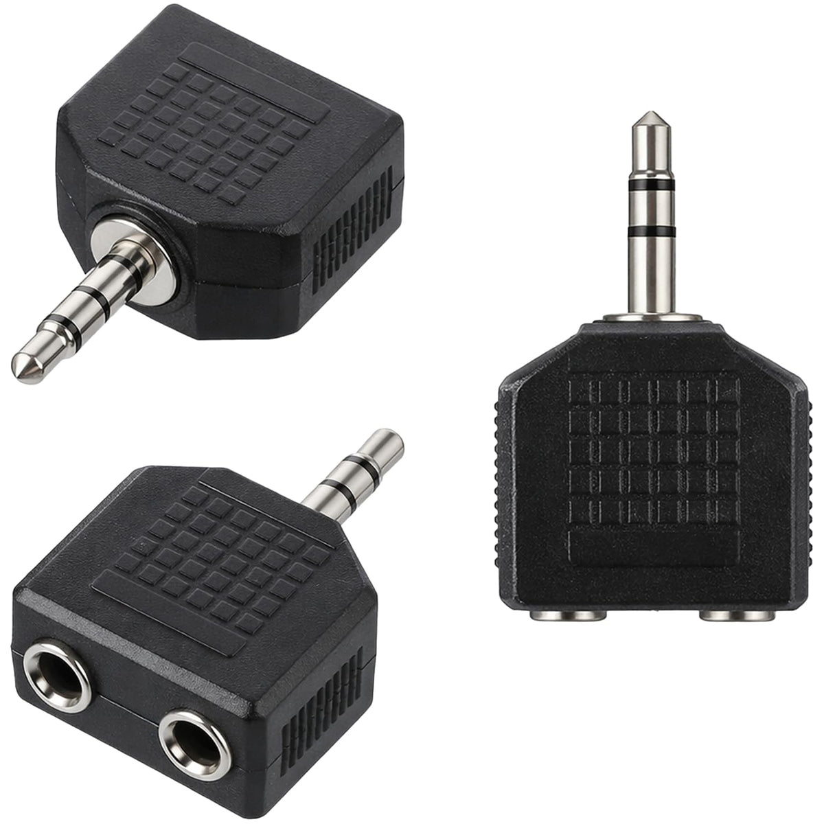 3.5mm Stereo Headphone Splitter 1 Male to 2 Female Audio Jack Y Adapter Dual Headphone Sharing for Phone Tablet Laptop MP3 CD Player
