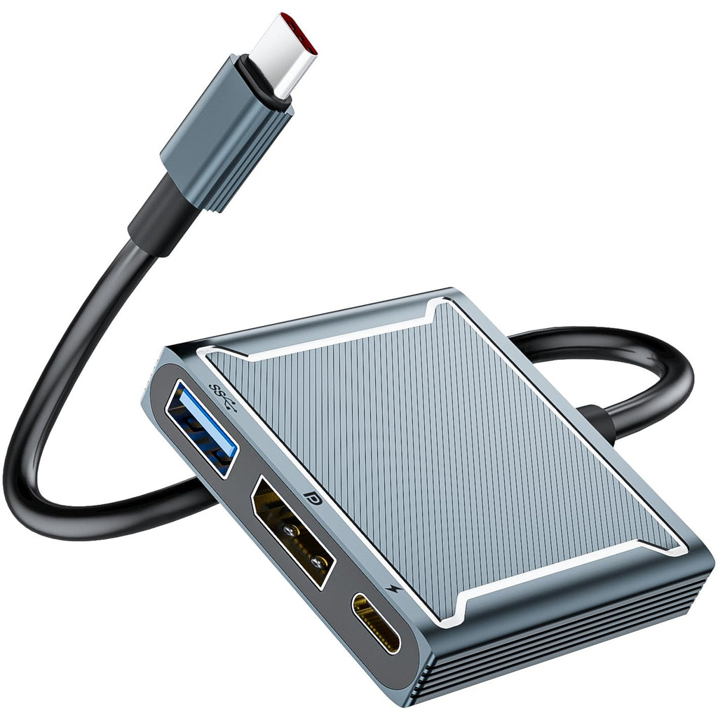 USB C to DisplayPort Adapter 8K 60Hz 4K 144Hz 3 in 1 Type C to DP Hub 100W PD Charging USB 2.0 Video Converter for MacBook Pro iPad Pro Laptop Monitor