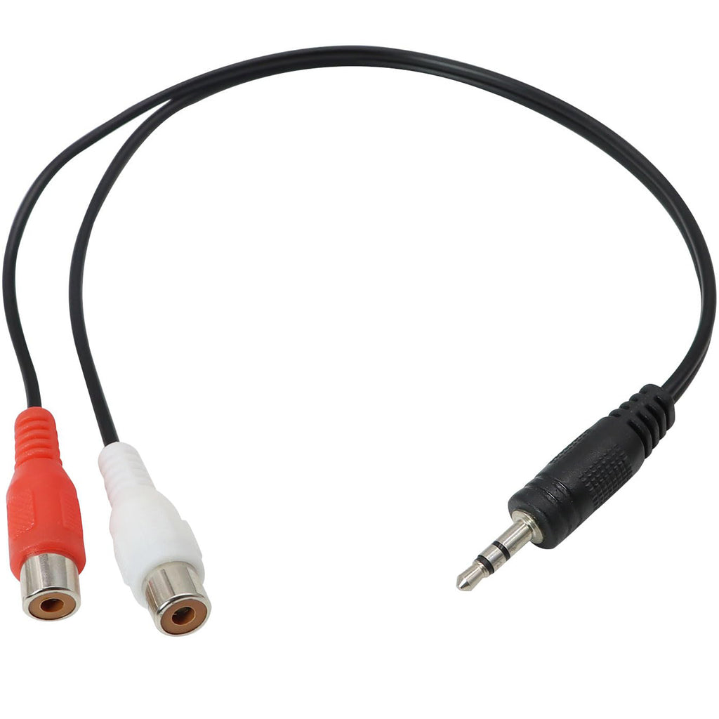 3.5mm to Dual RCA Cable 30CM 1/8 Inch TRS Male to 2 RCA Female Stereo Audio Y Splitter for Amplifier Home Theater Speaker Subwoofer TV PC Laptop
