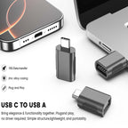 USB C to USB 3.2 Adapter 10Gbps Type C Male to USB A Female OTG Converter Thunderbolt 4 3 Zinc Alloy for MacBook Pro Air iPad iPhone 16 15 Galaxy Flash Drive