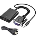 1080P VGA to HDMI Adapter Converter with 3.5mm Audio and USB Power Cable VGA Male to HDMI Female for PC Laptop Desktop to HDTV Monitor Projector