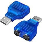 USB to Dual PS2 Adapter USB A Male to 2 PS/2 Female Active Converter Direct Plug Splitter for Keyboard Mouse Laptop PC