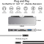 USB C Hub 7 in 1 Adapter with 4K HDMI USB 3.0 SD microSD Card Reader 3.5mm Audio USB C Data PD Charging for iPad Pro Air mini