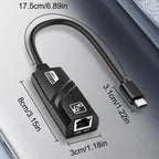 USB C to Ethernet Adapter Type C to RJ45 Gigabit LAN Network Converter 1000Mbps Wired Internet Dongle for MacBook Steam Deck Switch Laptop PC Chromebook