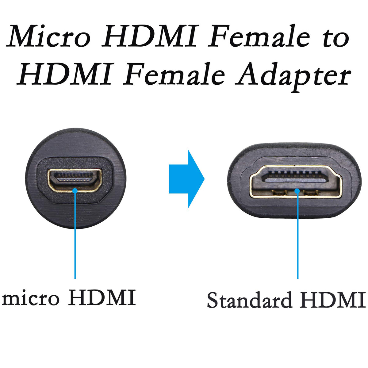 Micro HDMI Type D Female to HDMI Compatible Type A Female Adapter Coupler 1080P 3D Extender for Camera Camcorder Laptop TV Monitor Projector