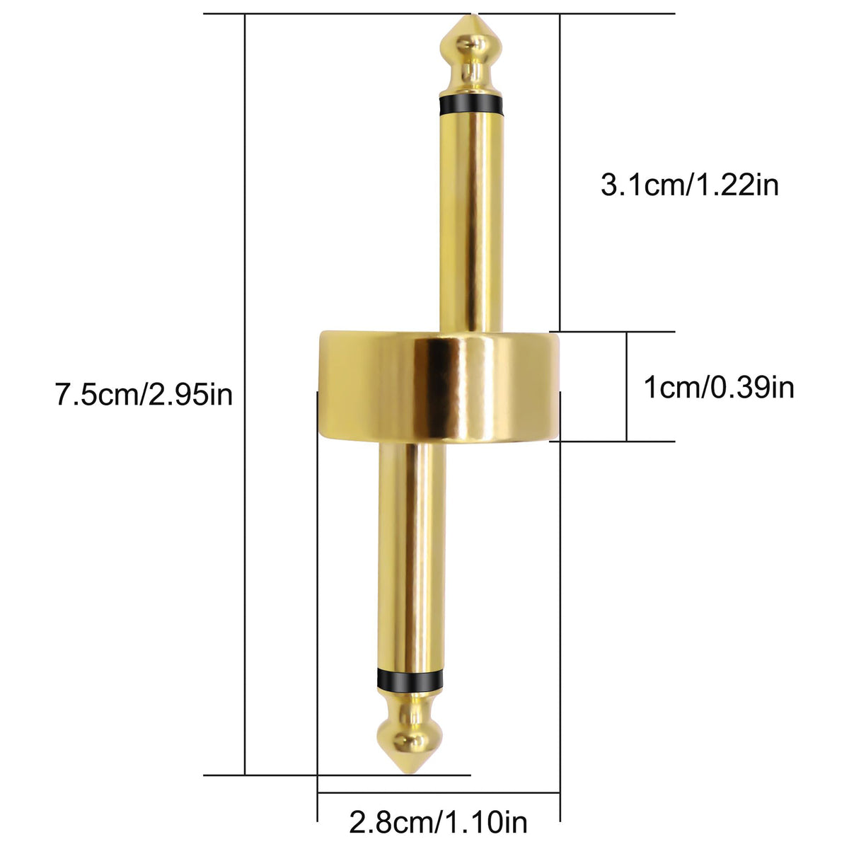 Z Type Guitar Pedal Connector 1 4 Inch 6.35mm TS Male to Male Audio Coupler Gold Plated Offset Patch Adapter for Effect Pedalboard Boss Fender Korg