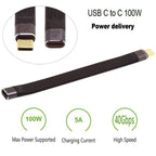 USB C Extension Cable 13cm USB4 Male to Female Flat Cable 40Gbps 100W PD 8K 60Hz Thunderbolt 4 3 Compatible for Dock SSD Monitor Laptop