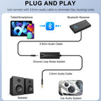 Ground Loop Noise Isolator 3.5mm AUX Audio Filter Buzz Hum Eliminator with 3.5mm Cable for Car Audio System Home Stereo Bluetooth Receiver Speaker PC