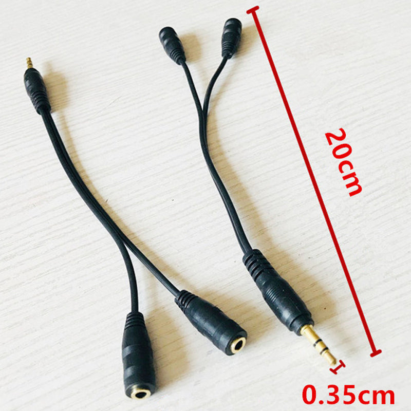 3.5mm Headphone Splitter Gold Plated 1 Male to 2 Female Audio Y Adapter 20cm Share Audio with Two Headphones or Speakers