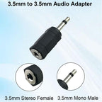 3.5mm Mono Male to Stereo Female Adapter 2 Pole TS to 3 Pole TRS 1 8 Inch Audio Converter for Headphones Scanner Ham Radio Radio Speaker
