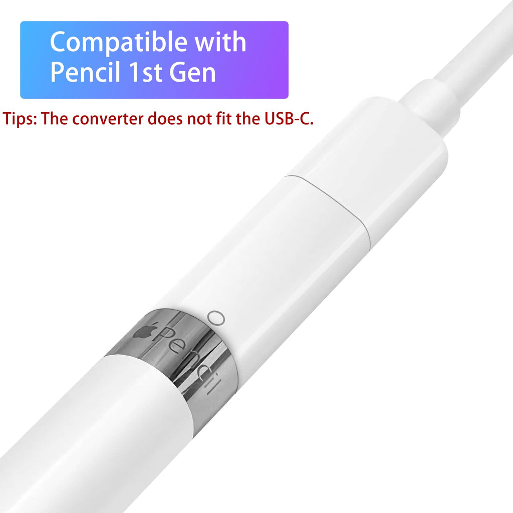 Charging Adapter for Apple Pencil 1st Generation Female to Female Lightning Cable Charger Connector Replacement for iPad Pro 9.7 10.5 12.9 Stylus Pen