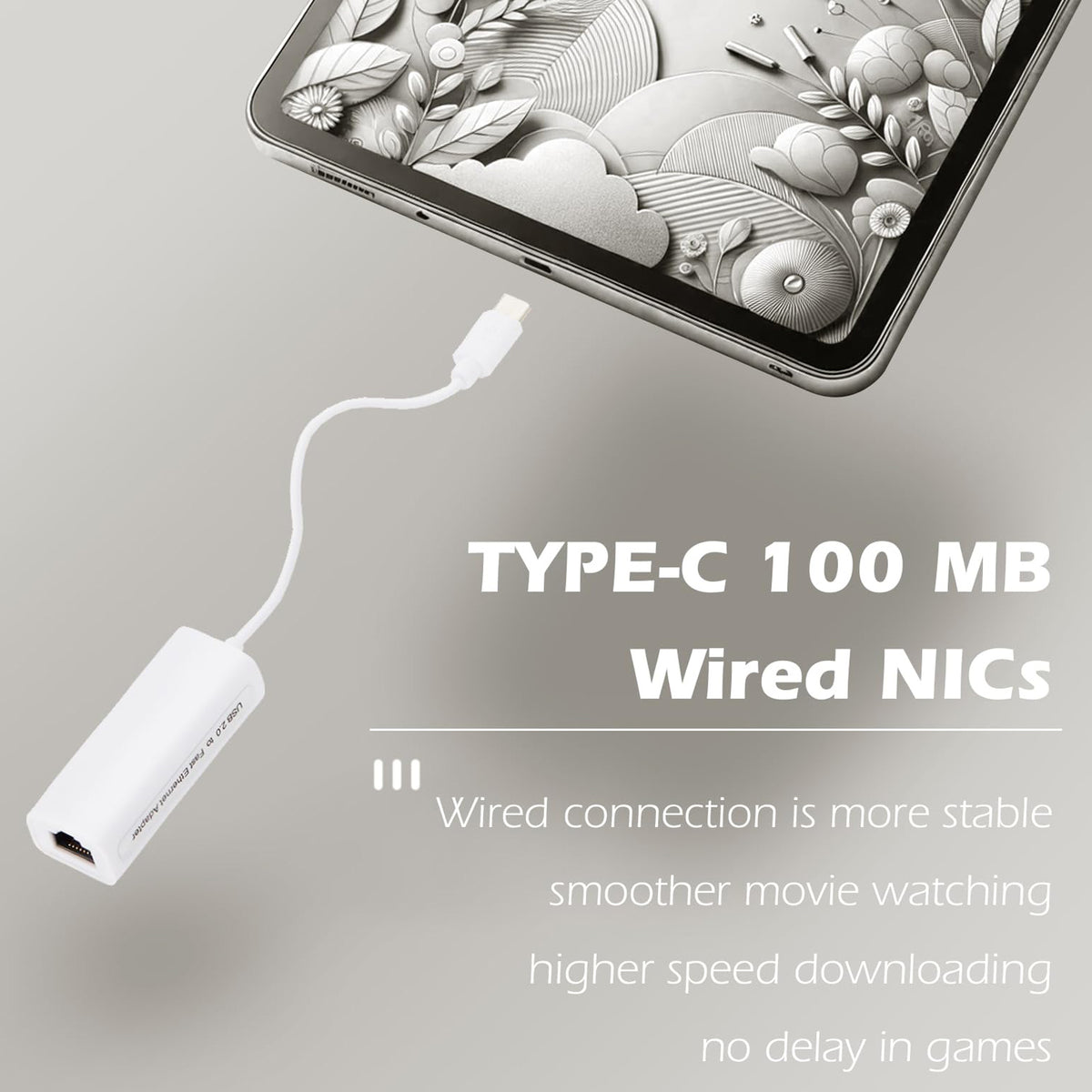 USB C to Ethernet Adapter 100Mbps Type C to RJ45 Fast Ethernet LAN Network Converter Cable for MacBook Pro Surface Book Dell XPS HP Spectre Yoga PC