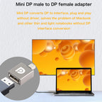 Mini DisplayPort to DisplayPort Adapter 8K 60Hz 4K 144Hz Mini DP Male to DP 1.4 Female Converter HDR Video Extender for PC Laptop Monitor Projector